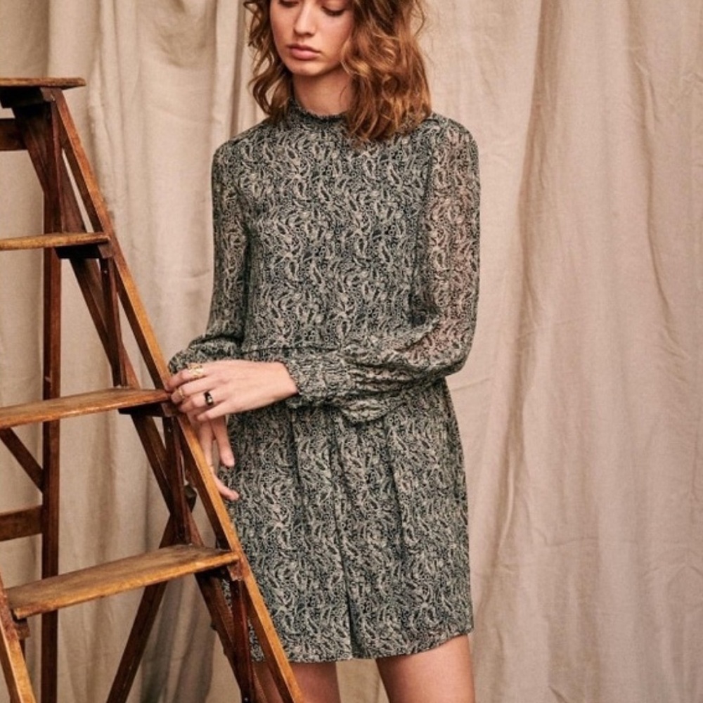 Sezane Printed Kashmir Paisley Odile Dress EU 40